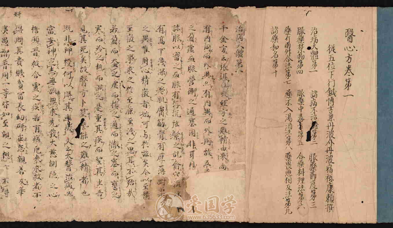 医心方30卷.丹波康赖撰.12世纪抄本古籍PDF电子版